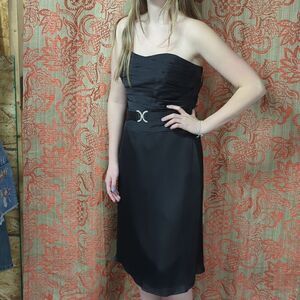 Belsoie Women's Strapless A-Line Evening Black  cocktail Prom Bridesmaid Dress